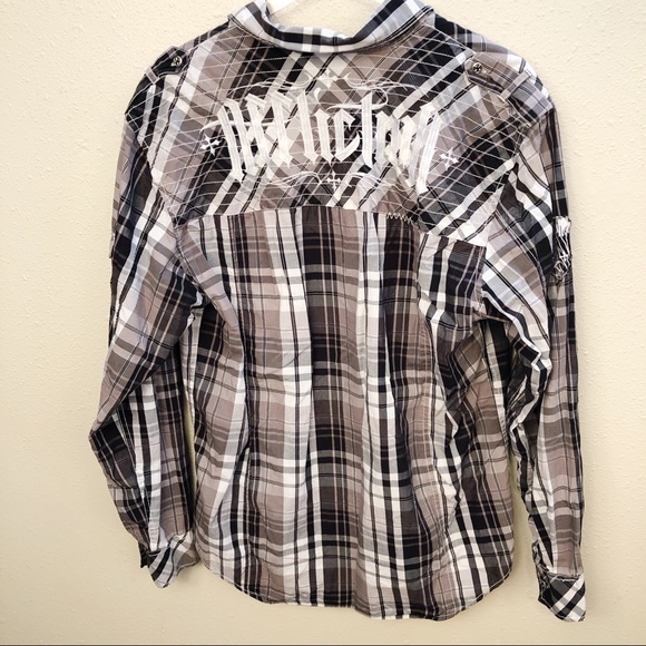 Affliction Button Down Shirt Sz XL - Picture 4 of 7